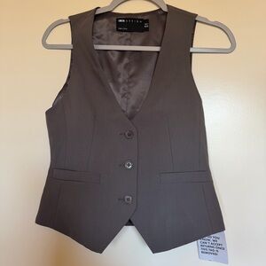 ASOS Gray Button-Up Vest size 8